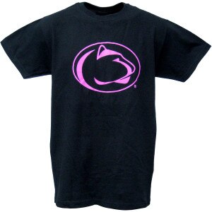 black short sleeve t-shirt with throwback pink Penn State Athletic Logo